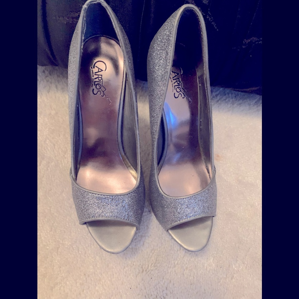 👠Carlos sparkle silver heels👠